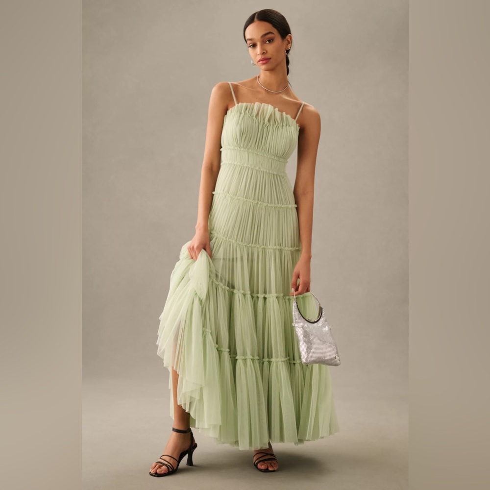 Anthropologie Geisha Designs Tiered Tulle Dress